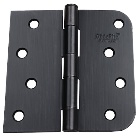 Gliderite Hardware 4 in. Oil Rubbed Bronze Square Door Hinge with 5/8 in. Corner Radius - 4000-SQ-58-ORB, 50PK 4000-SQ-58-ORB-50